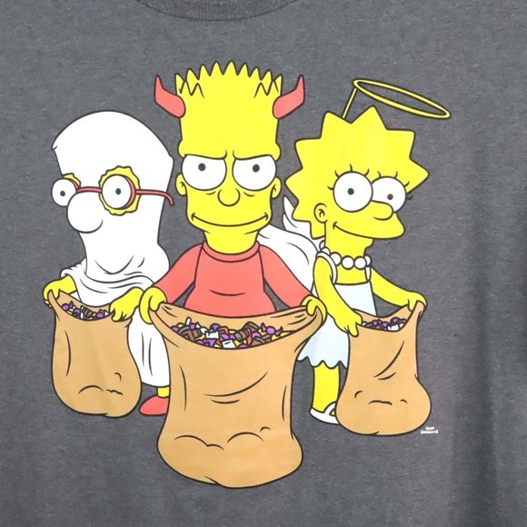 The Simpsons Men's XL Halloween Trick or Treat Graphic Casual T-Shirt - Picture 2 of 4